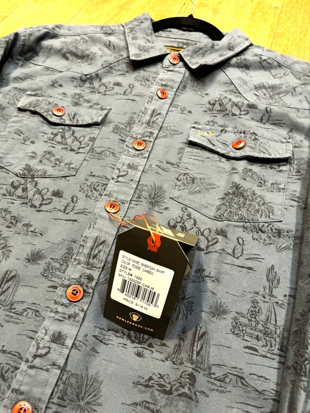 Howler Brothers - RARE Sheridan Shirt  |Posse : Carbon | size Medium